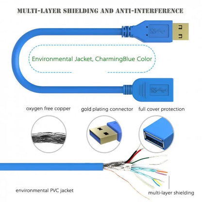Simplecom CA312 1.2M 4FT USB 3.0 SuperSpeed Extension Cable Insulation Protected Gold Plated - Ca... - Image 2