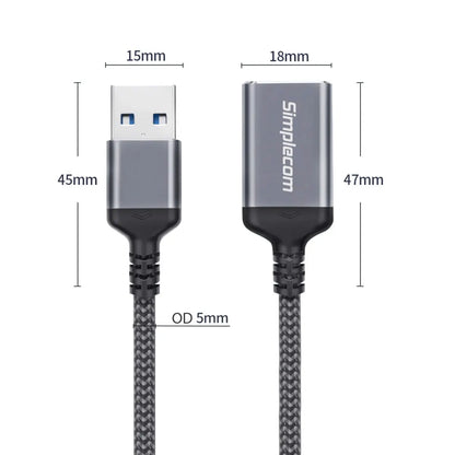 Simplecom CAU320 USB 3.0 Extension Cable USB-A Male to USB-A Female Nylon Braided 2.0M - Cables - Image 2