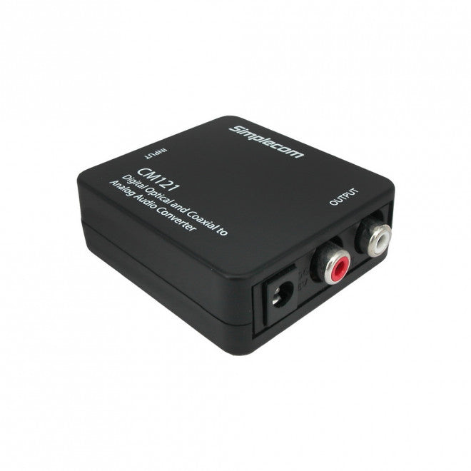 Simplecom CM121 Digital Optical Toslink and Coaxial to Analog RCA Audio Converter - Cables