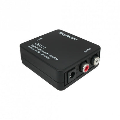 Simplecom CM121 Digital Optical Toslink and Coaxial to Analog RCA Audio Converter - Cables