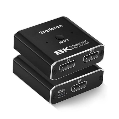 Simplecom CM202 Bi-Directional 2 Way DisplayPort Switch Selector DP 1.4 8K - Cables - Image 2