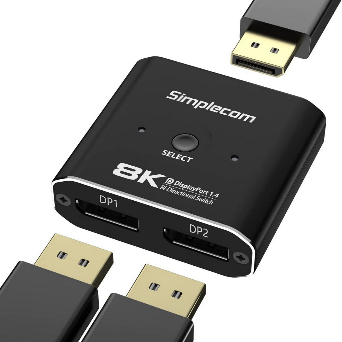 Simplecom CM202 Bi-Directional 2 Way DisplayPort Switch Selector DP 1.4 8K - Cables - Image 3