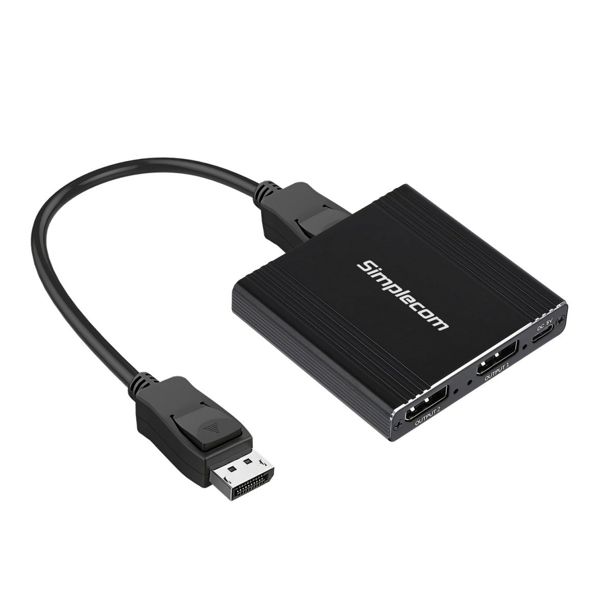 Simplecom CM214 DisplayPort Splitter 1 IN 2 OUT MST Hub for Dual Extended Screens 4K DP 1.4 - Cables