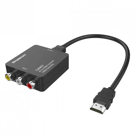 Simplecom CM401 Composite AV CVBS 3RCA to HDMI Video Converter 1080p Upscaling - Cables