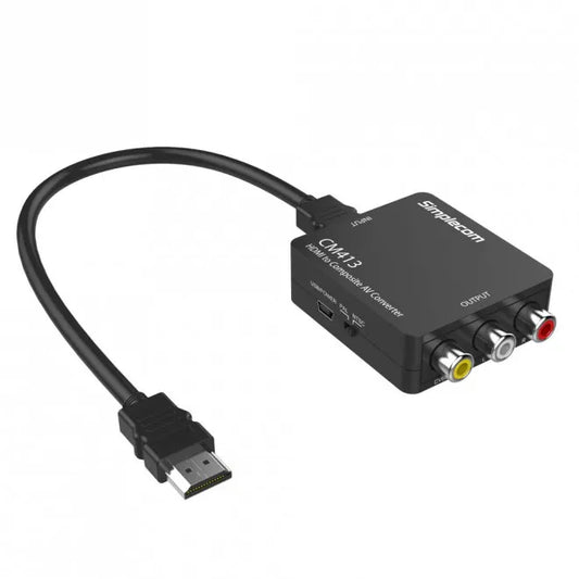Simplecom CM413 HDMI to Composite AV CVBS 3RCA Video Converter 1080p Downscaling - Cables