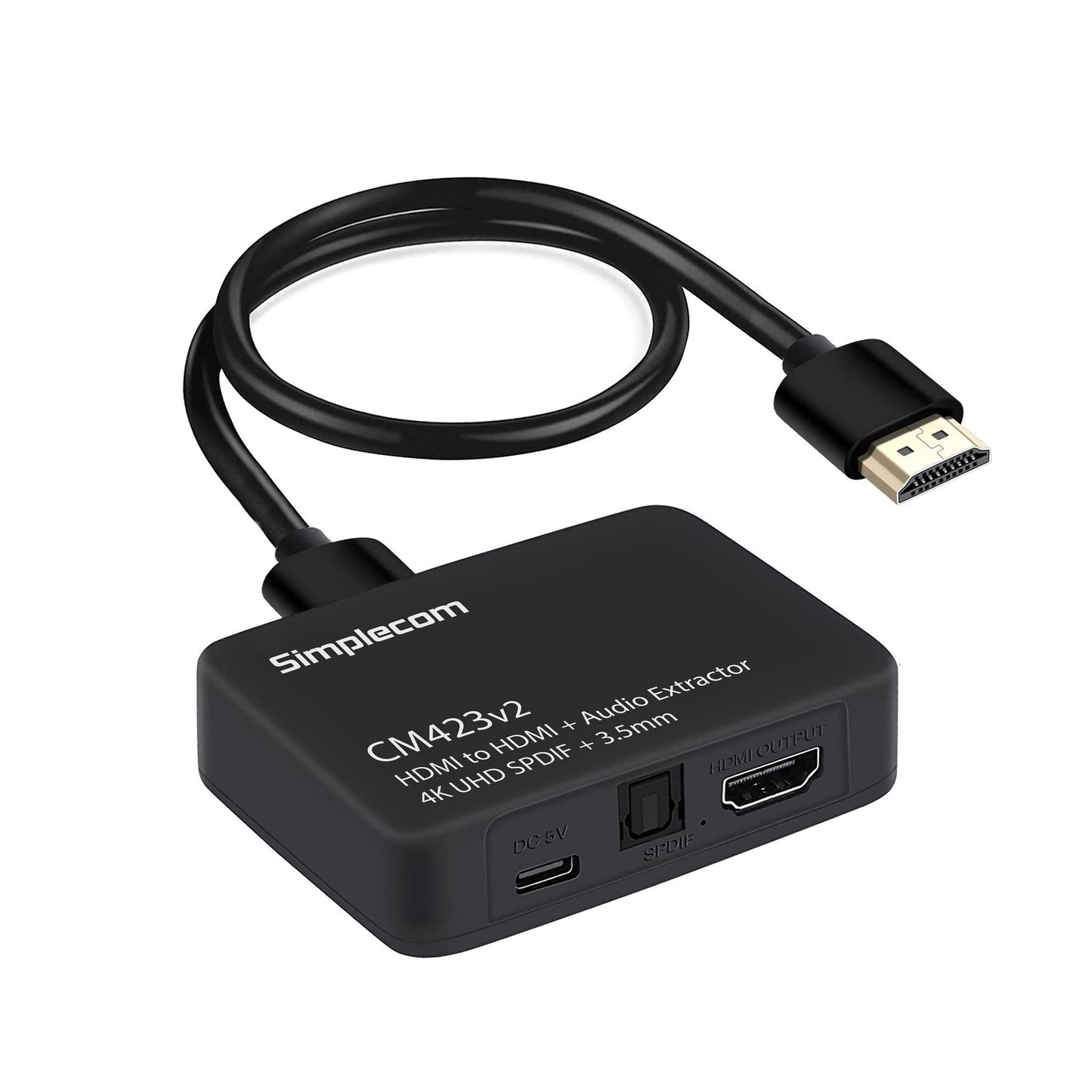 (LS)Simplecom CM423v2 HDMI Audio Extractor 4K HDMI to HDMI and Optical SPDIF + 3.5mm Stereo