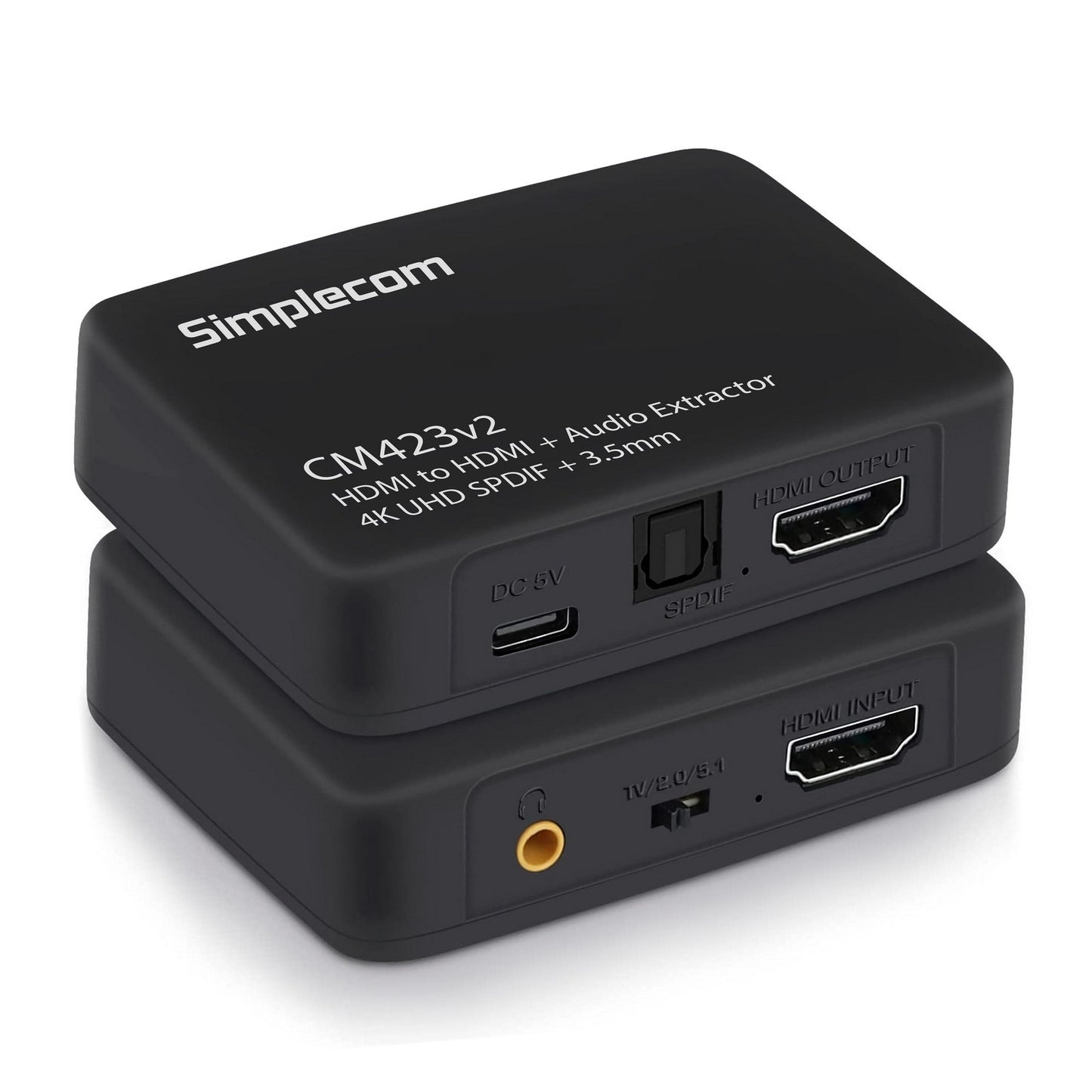 (LS)Simplecom CM423v2 HDMI Audio Extractor 4K HDMI to HDMI and Optical SPDIF + 3.5mm Stereo