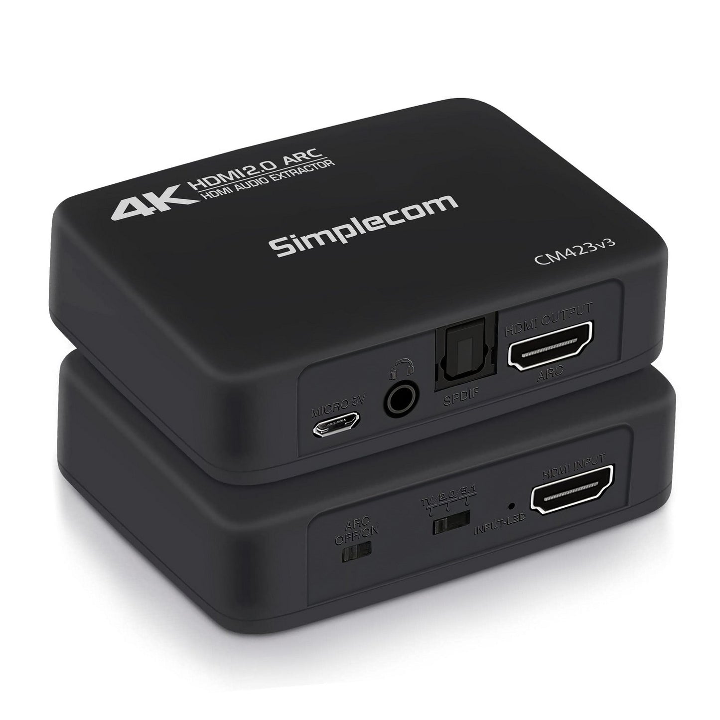 Simplecom CM423v3 HDMI 2.0 Audio Extractor Optical SPDIF + 3.5mm Stereo with ARC 4K@60Hz - Cables - Image 2