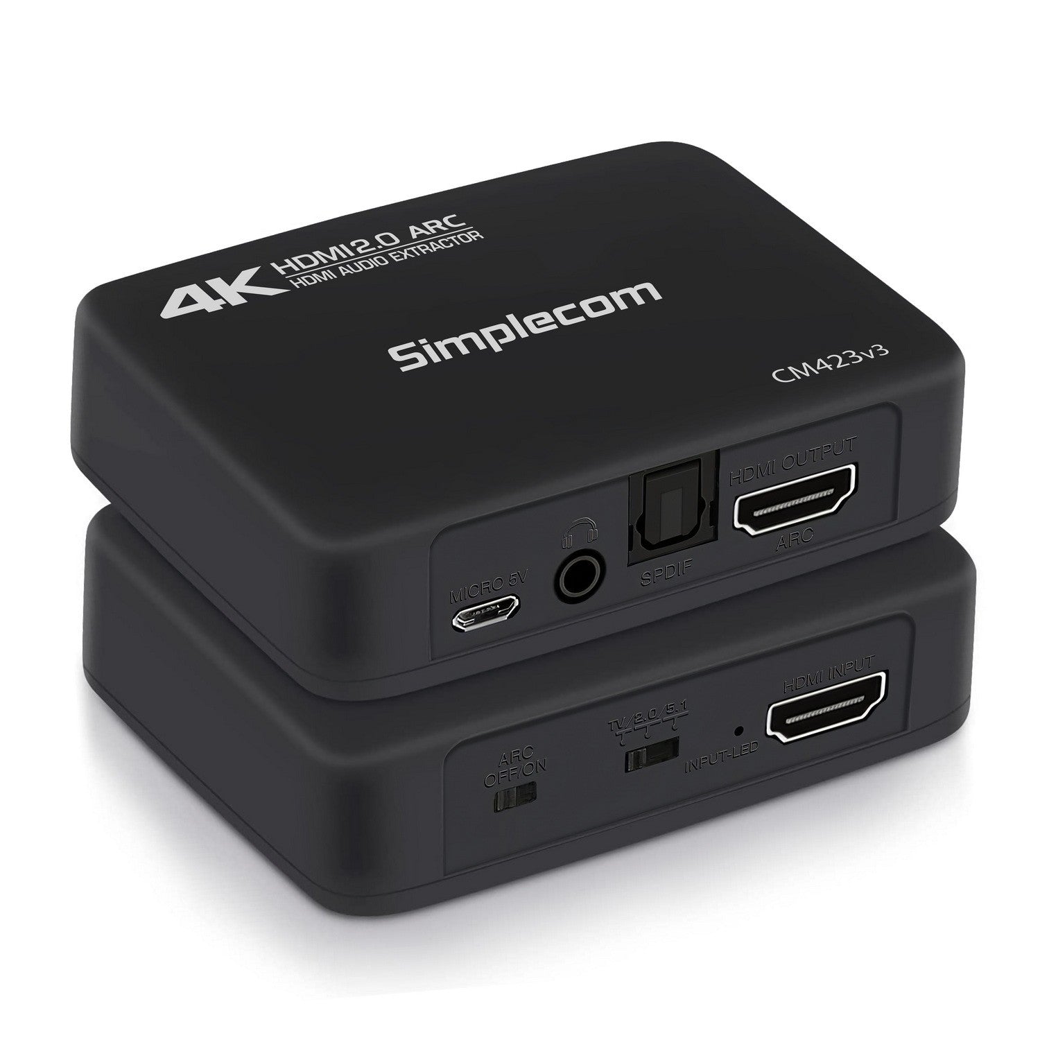 Simplecom CM423v3 HDMI 2.0 Audio Extractor Optical SPDIF + 3.5mm Stereo with ARC 4K@60Hz - Cables - Image 2