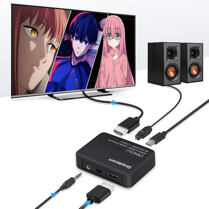 Simplecom CM423v3 HDMI 2.0 Audio Extractor Optical SPDIF + 3.5mm Stereo with ARC 4K@60Hz - Cables - Image 4