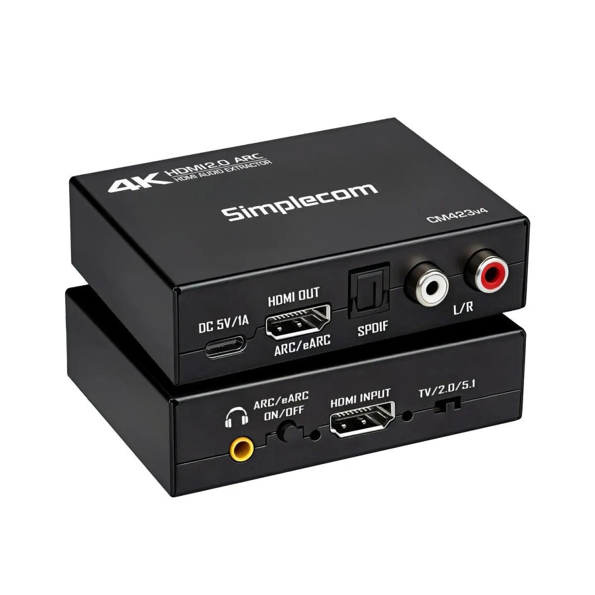 Simplecom CM423v4 HDMI 2.0 Audio Extractor Dual-Mode with ARC/eARC Optical SPDIF 2RCA 3.5mm Stere... - Image 2