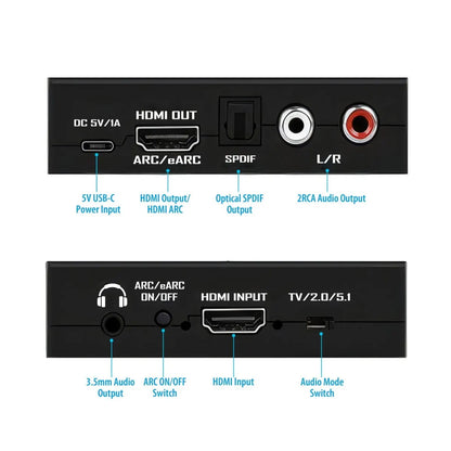 Simplecom CM423v4 HDMI 2.0 Audio Extractor Dual-Mode with ARC/eARC Optical SPDIF 2RCA 3.5mm Stere... - Image 3