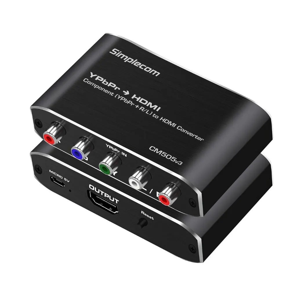 (LS)Simplecom CM505v3 Component (YPbPr + Stereo R/L) to HDMI Converter Full HD 1080p - Cables