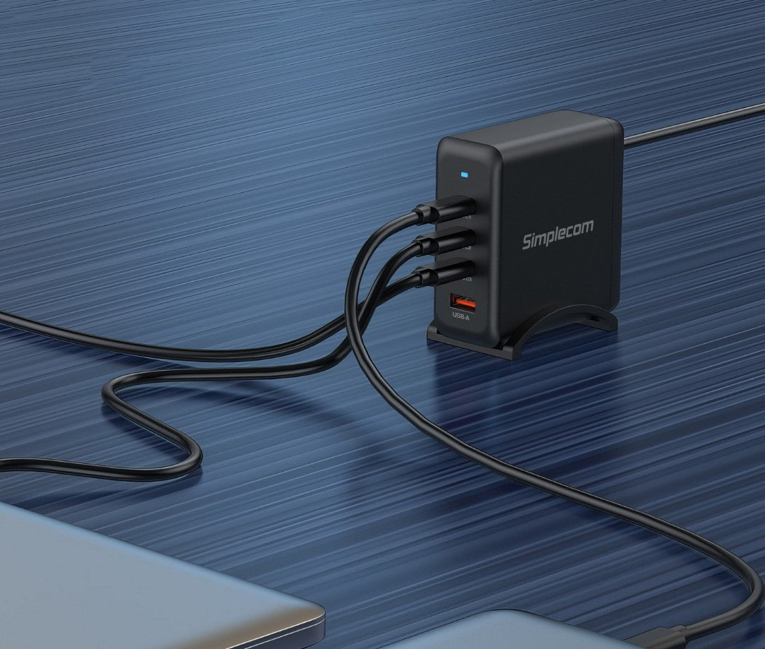 Simplecom CU400 4-Port PD 100W GaN Fast Charger 3xUSB-C + USB-A for Phone Tablet Laptop - Charger... - Image 3