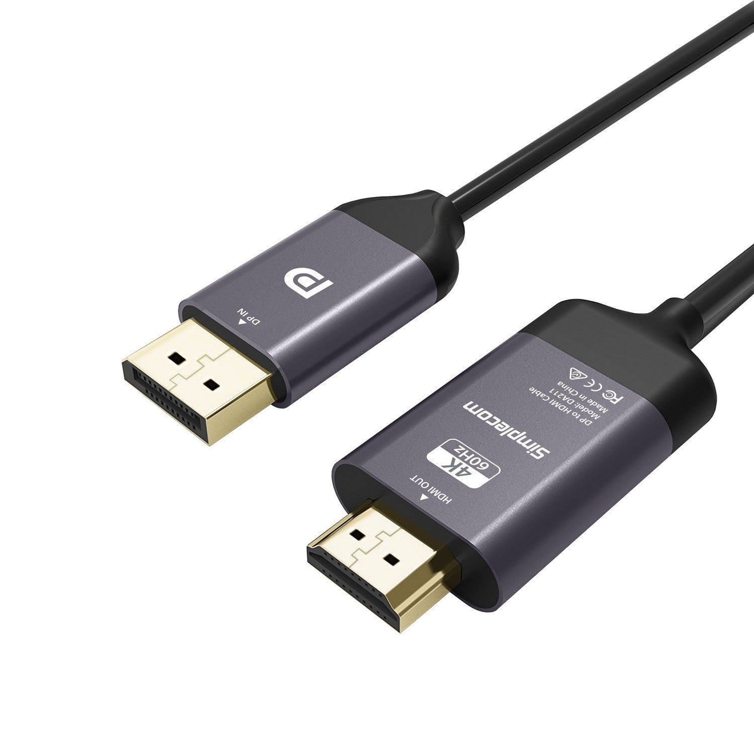 Simplecom DA211 Active DisplayPort to HDMI 2.0 Cable 2M 4K@60Hz - Cables