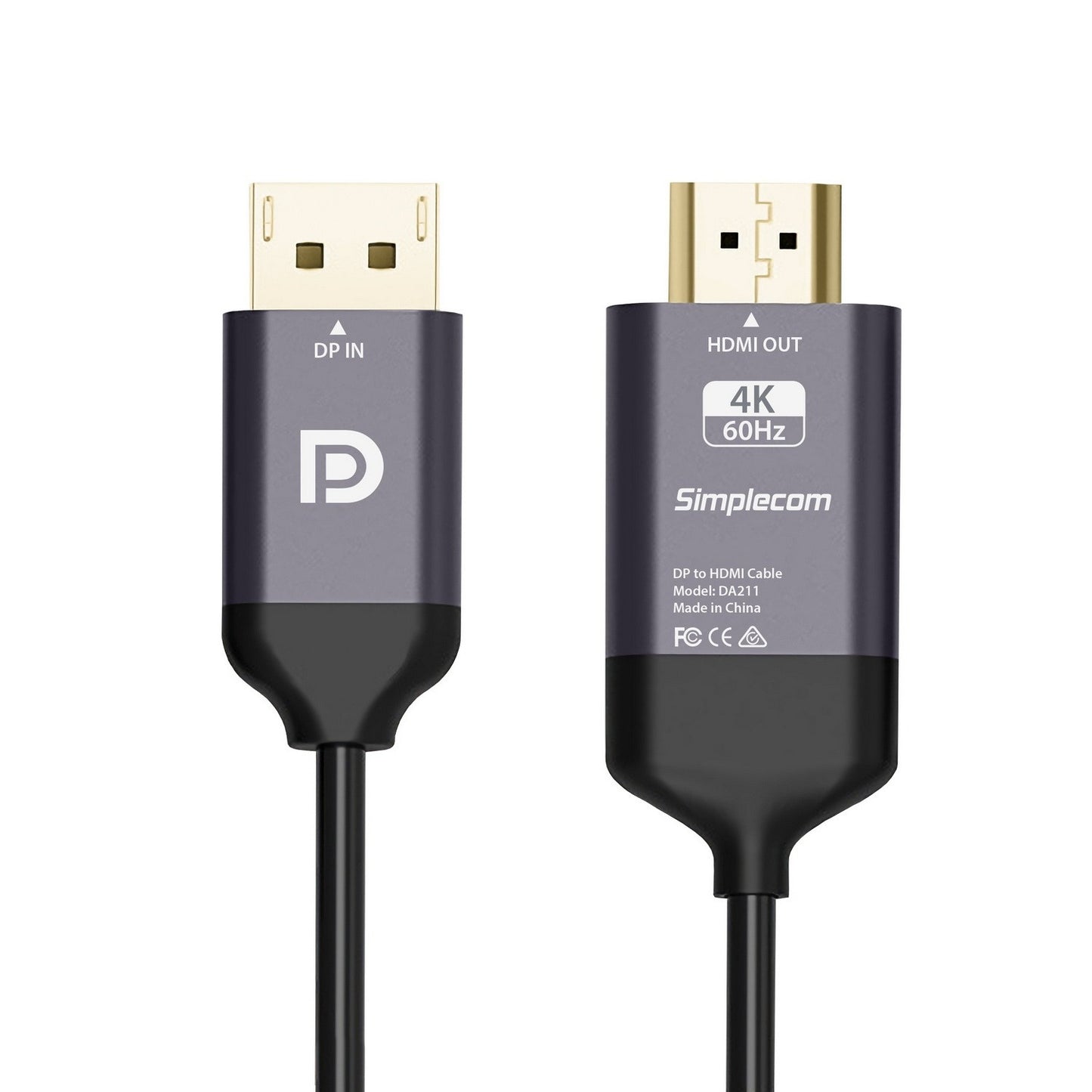 Simplecom DA211 Active DisplayPort to HDMI 2.0 Cable 2M 4K@60Hz - Cables - Image 2