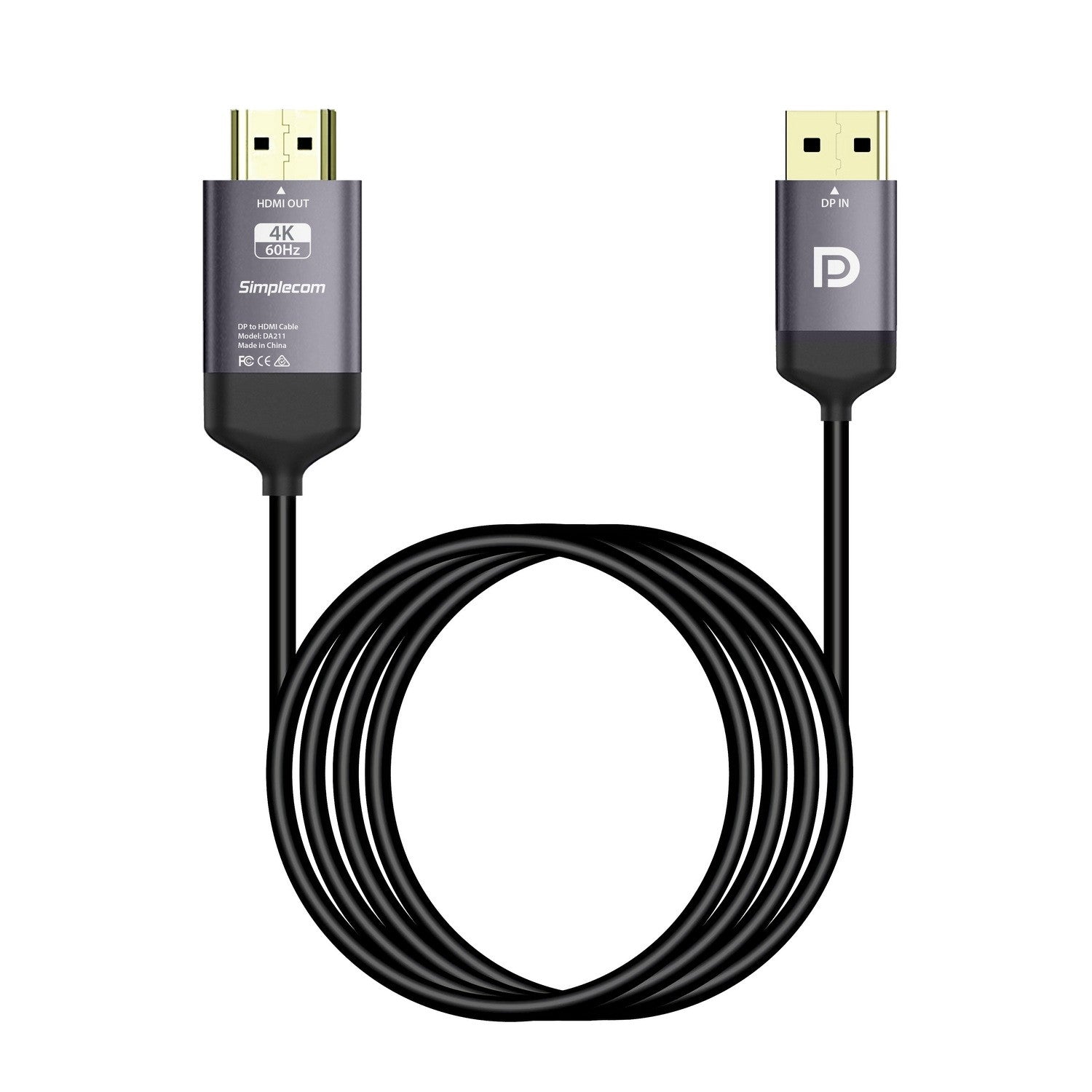 Simplecom DA211 Active DisplayPort to HDMI 2.0 Cable 2M 4K@60Hz - Cables - Image 3