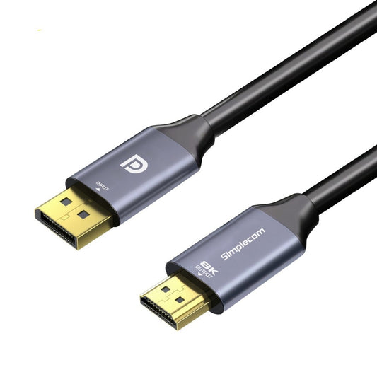 Simplecom DA218 Active DisplayPort 1.4 to HDMI 2.1 Cable 1.8M HDR 8K@60Hz - Cables