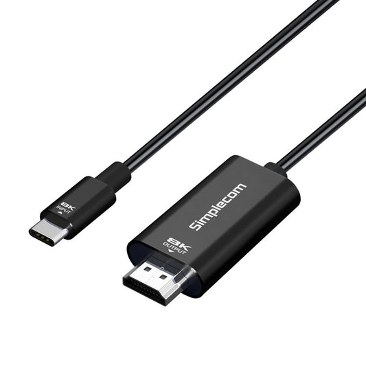 Simplecom DA324 USB-C to HDMI 2.1 Cable 2M, 8K@60Hz, DP1.4 Alt, HDCP1.4/2.3, HDR10, DSC1.1/1.2a,...
