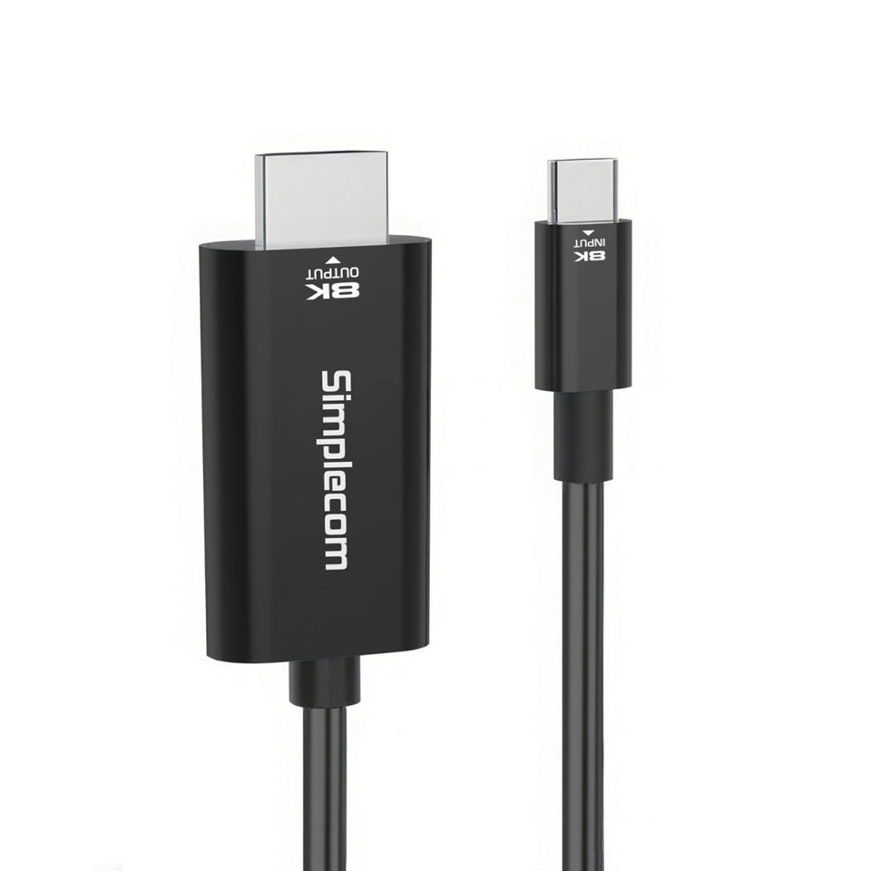 Simplecom DA324 USB-C to HDMI 2.1 Cable 2M, 8K@60Hz, DP1.4 Alt, HDCP1.4/2.3, HDR10, DSC1.1/1.2a,... - Image 2