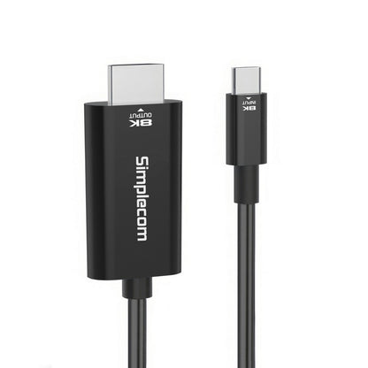 Simplecom DA324 USB-C to HDMI 2.1 Cable 2M, 8K@60Hz, DP1.4 Alt, HDCP1.4/2.3, HDR10, DSC1.1/1.2a,... - Image 2