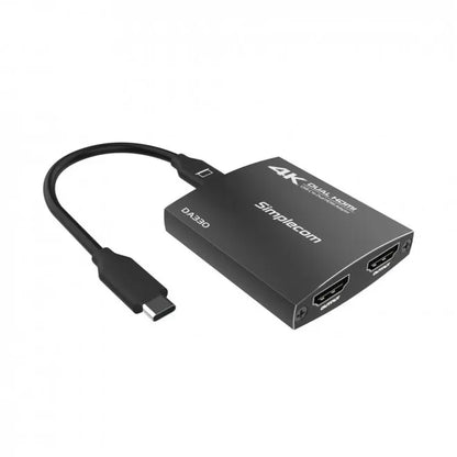 Simplecom DA330 USB-C to Dual HDMI MST Adapter 4K@60Hz with PD and Audio Out - USB, Bluetooth  IEEE
