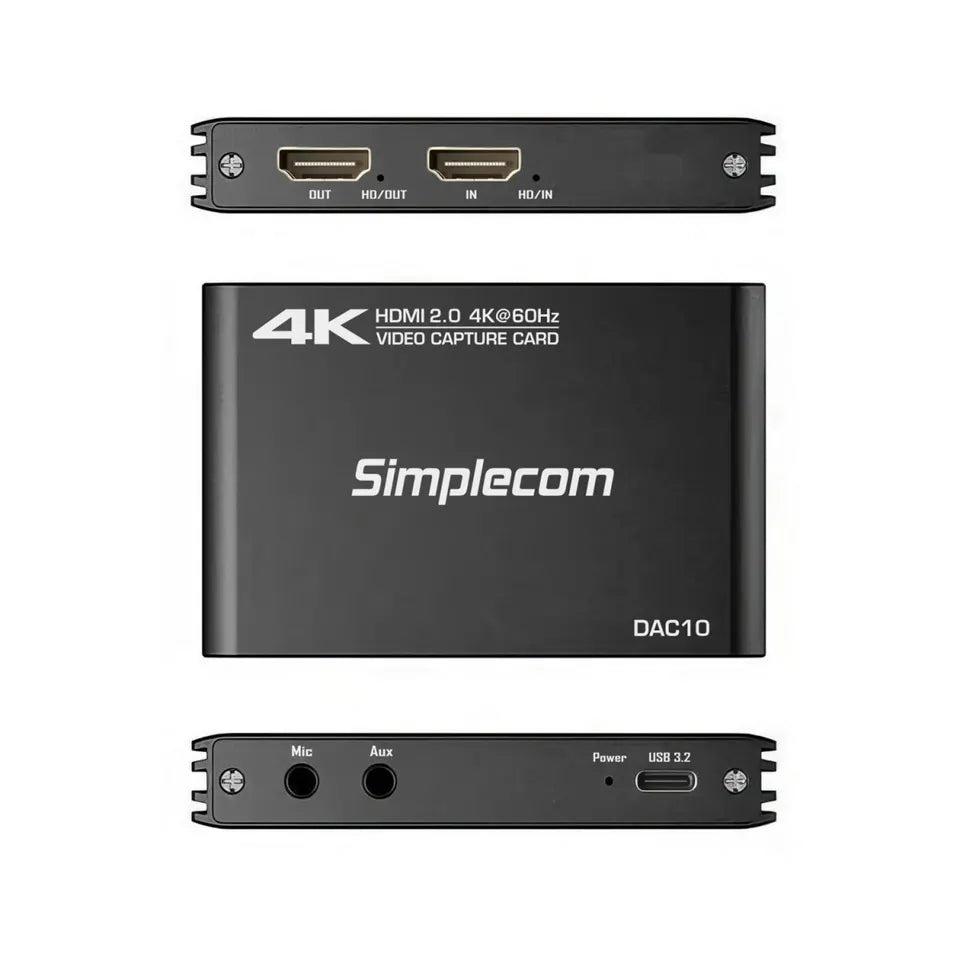 (LS)Simplecom DAC10 HDMI 2.0 to USB 4K@60hz Video Capture Card Stream and Record in 4K 60FPS - Ca... - Image 2