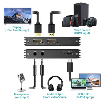 Simplecom DAC10 HDMI 2.0 to USB 4K@60hz Video Capture Card Stream and Record in 4K 60FPS - Cables - Image 3