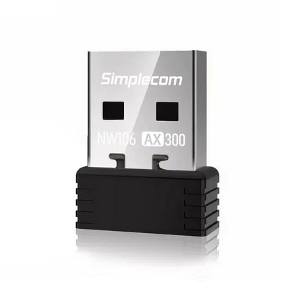 Simplecom NW106 AX300 2.4GHz Wi-Fi 6 USB Wireless Nano Adapter - USB, Bluetooth  IEEE