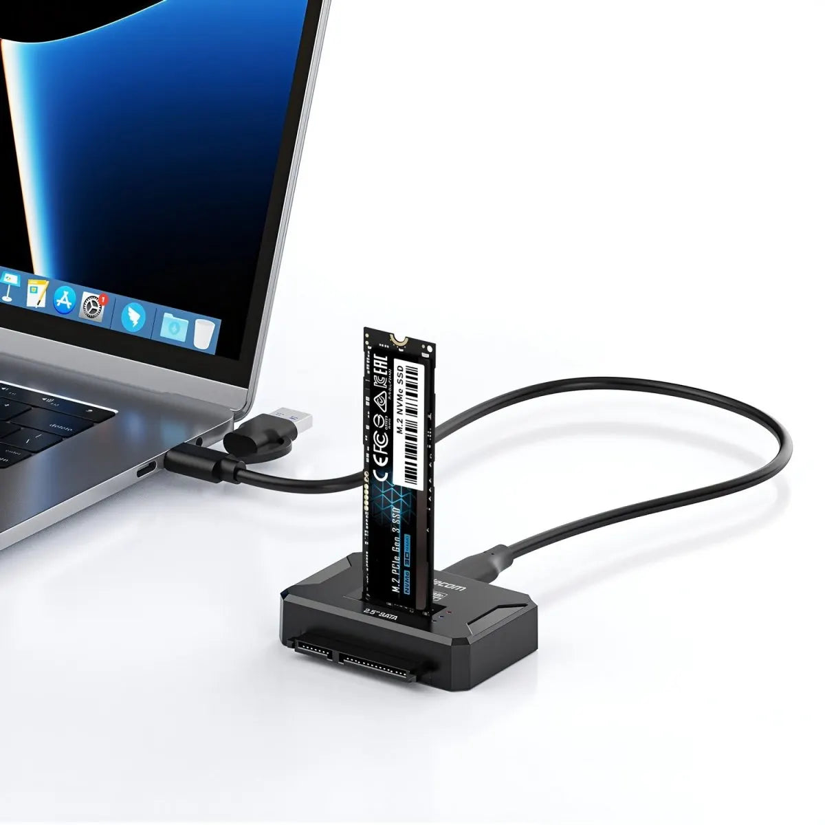 Simplecom SA516 NVMe/SATA Dual Protocol M.2 SSD and 2.5' SATA to USB Adapter 10Gbps - Cables - Image 4