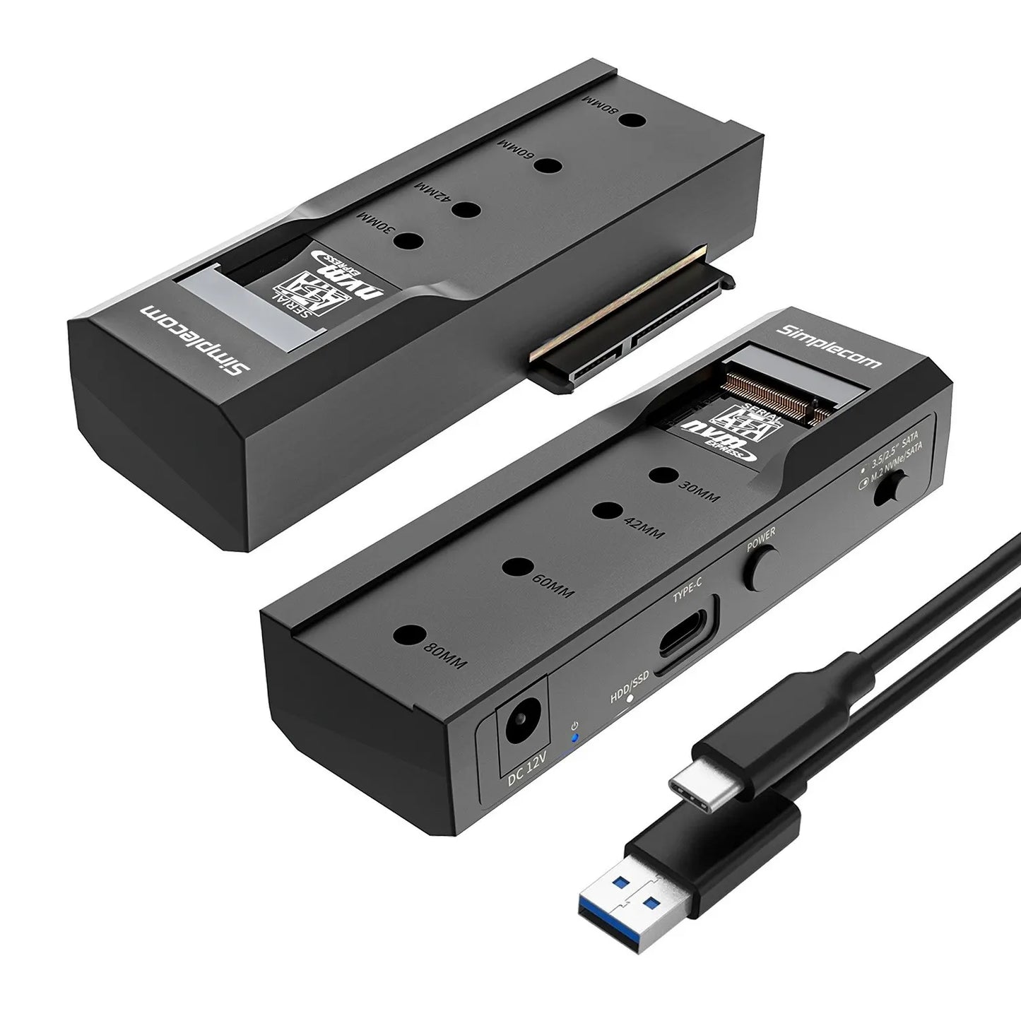 (LS)Simplecom SA536 USB to M.2 and SATA 2-IN-1 Adapter for 2.5'/3.5' HDD  NVMe/SATA M.2 SSD with...