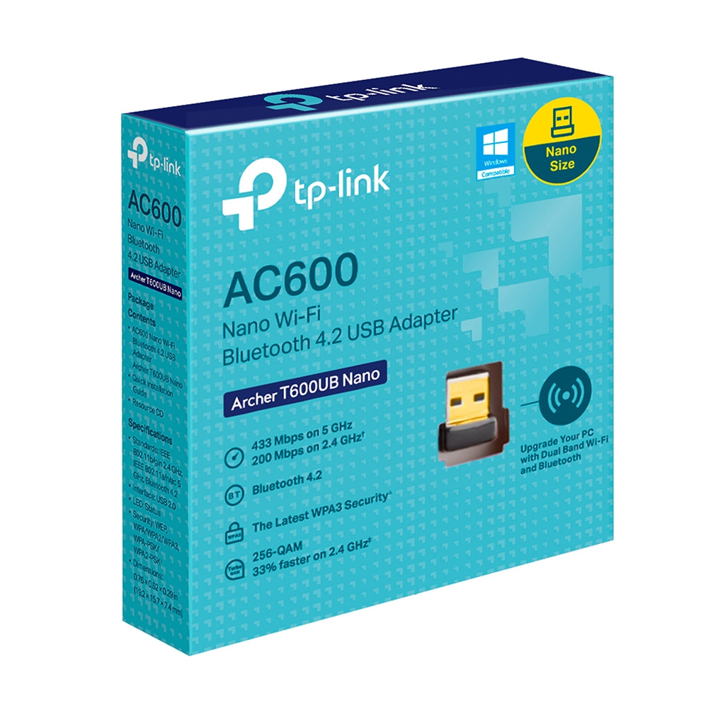 TP-Link Archer T600UB Nano AC600 Nano Wi-Fi Bluetooth USB Adapter, Up to 600Mbps speeds with 200M...