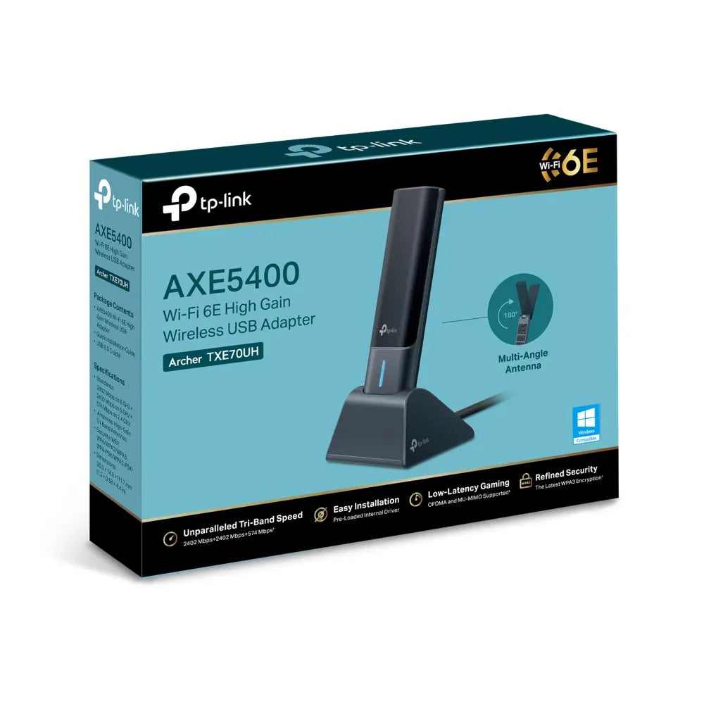 TP-Link Archer TXE70UH AXE5400 Wi-Fi 6E High Gain Wireless USB Adapter, WiFi 6E, Speeds up to 240...