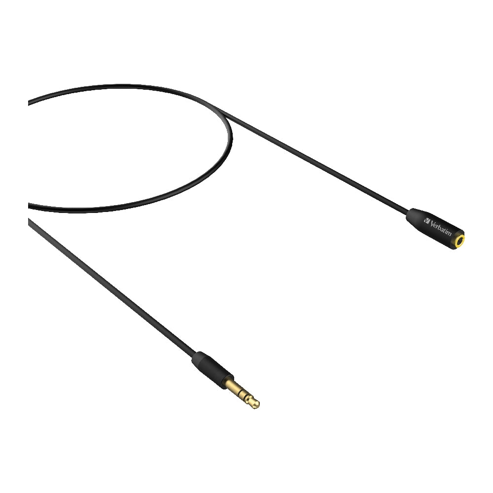 Verbatim 3.5mm 3 Meters - Premium Aux Audio Extension Cable 3m - Black - Cables - Image 4