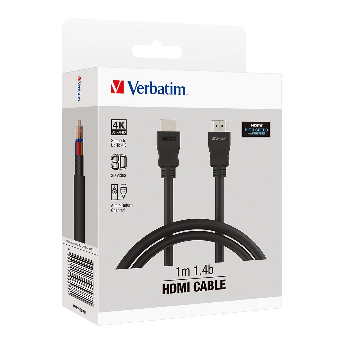 Verbatim HDMI 1.4b Cable 1m - Support 4K FHD, 3D Compatible, Audio Return Channel (ARC) HIgh Perf... - Image 4