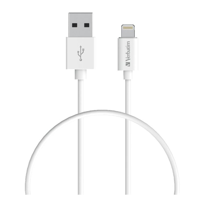 Verbatim Charge  Sync Lightning Cable 1m - White--Lightning to USB A (>66580) (LS) - Cables