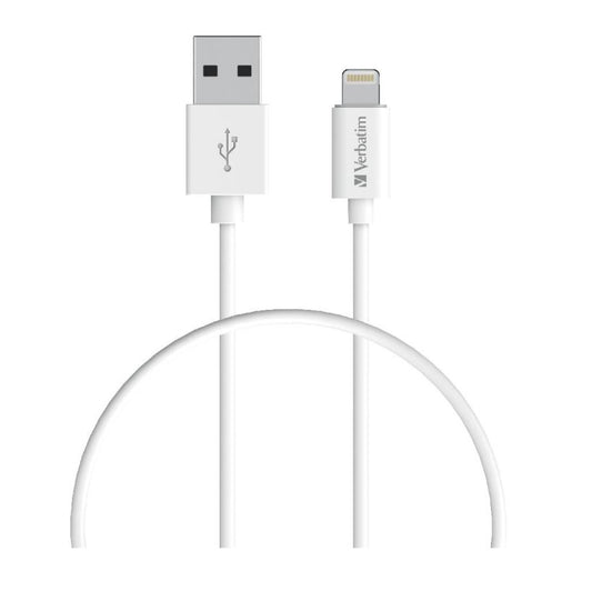 Verbatim Charge  Sync Lightning Cable 1m - White--Lightning to USB A (>66580) (LS) - Cables