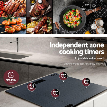 Devanti Electric Ceramic Cooktop 60cm Touch Control Grey - Image 9