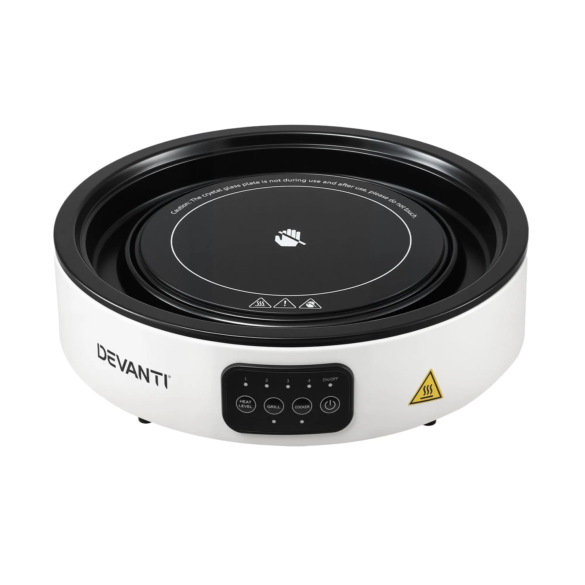 Devanti Ceramic Cooktop Electric Hot Plate Countertop Grill Cooker White - Image 3