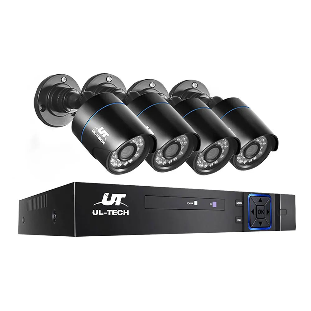 UL-TECH 1080P Security Camera System 4CH DVR with 4 CCTV Bullet Cameras