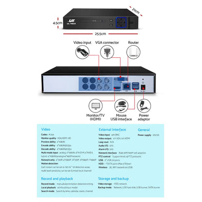 UL-TECH 1080P Security Camera System 4CH DVR with 4 CCTV Bullet Cameras - Image 5