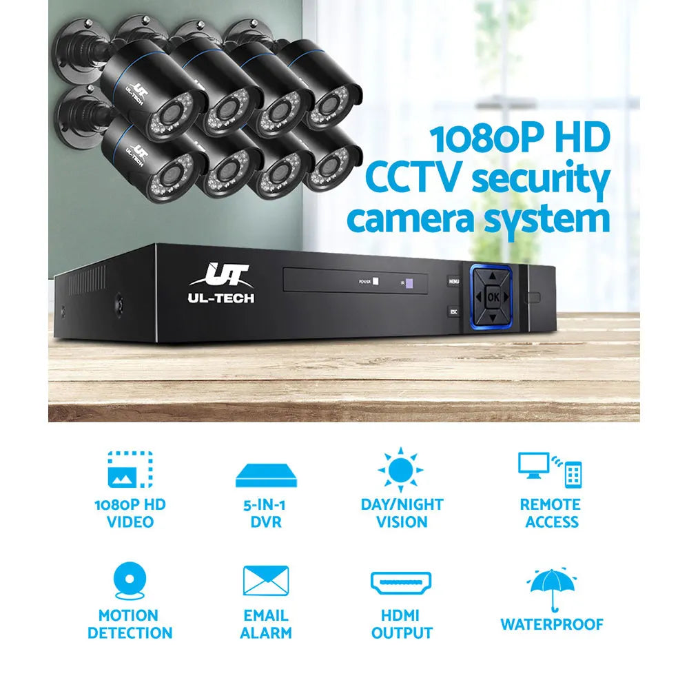 UL-TECH 1080P Security Camera System 8CH DVR with 8 CCTV Bullet Cameras - Image 4
