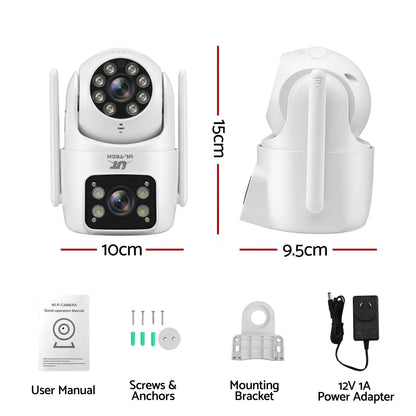 UL-Tech Wireless Security Camera Outdoor Indoor, 2.5K Dual Lens Pan Tilt, 4MP (2×2MP) IP Camera, Motion Detection, Auto-Tracking, Colour Night Vision, 2.4G WiFi, Two-Way Audio, Pet Baby Surveillance - Image 2