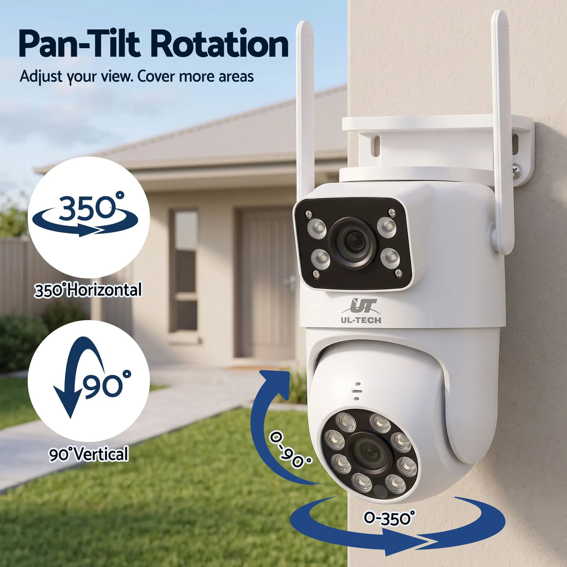 UL-Tech Wireless Security Camera Outdoor Indoor, 2.5K Dual Lens Pan Tilt, 4MP (2×2MP) IP Camera, Motion Detection, Auto-Tracking, Colour Night Vision, 2.4G WiFi, Two-Way Audio, Pet Baby Surveillance - Image 4