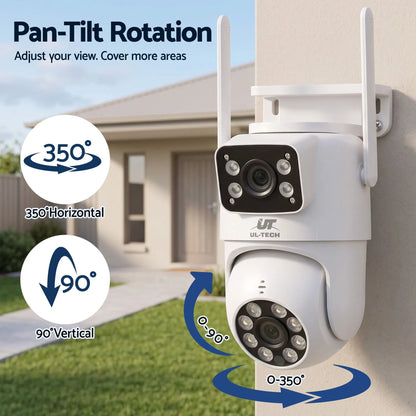 UL-Tech Wireless Security Camera Outdoor Indoor, 2.5K Dual Lens Pan Tilt, 4MP (2×2MP) IP Camera, Motion Detection, Auto-Tracking, Colour Night Vision, 2.4G WiFi, Two-Way Audio, Pet Baby Surveillance - Image 4