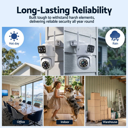 UL-Tech Wireless Security Camera Outdoor Indoor, 2.5K Dual Lens Pan Tilt, 4MP (2×2MP) IP Camera, Motion Detection, Auto-Tracking, Colour Night Vision, 2.4G WiFi, Two-Way Audio, Pet Baby Surveillance - Image 8