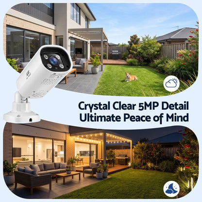 UL-Tech 4CH 5MP PoE NVR Security System, 4 Cameras, Dual-Light Colour Night Vision, Two-Way Audio, AI Motion Detection, IP65-Rated, No Monthly Fees, Wired CCTV Kit for Home, Indoor and Outdoor - Image 3