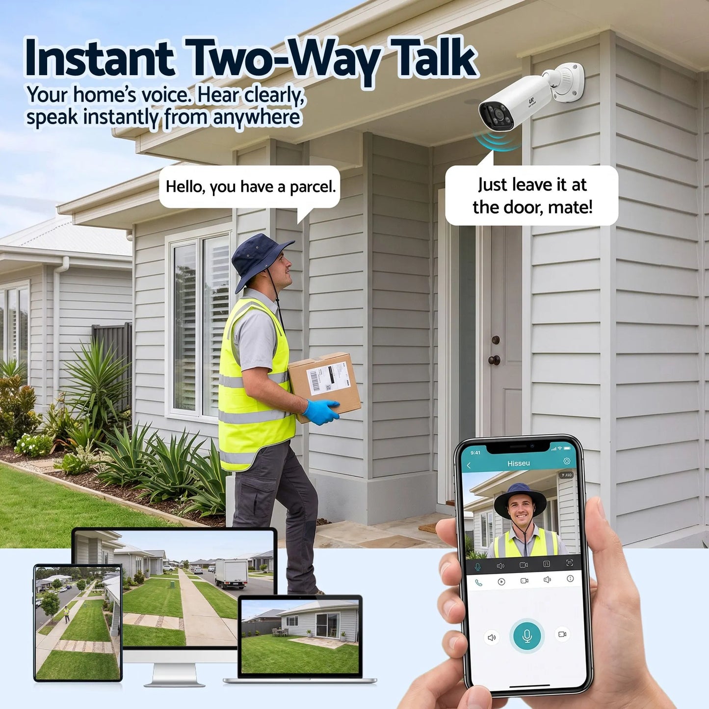 UL-Tech 4CH 5MP PoE NVR Security System, 4 Cameras, Dual-Light Colour Night Vision, Two-Way Audio, AI Motion Detection, IP65-Rated, No Monthly Fees, Wired CCTV Kit for Home, Indoor and Outdoor - Image 5
