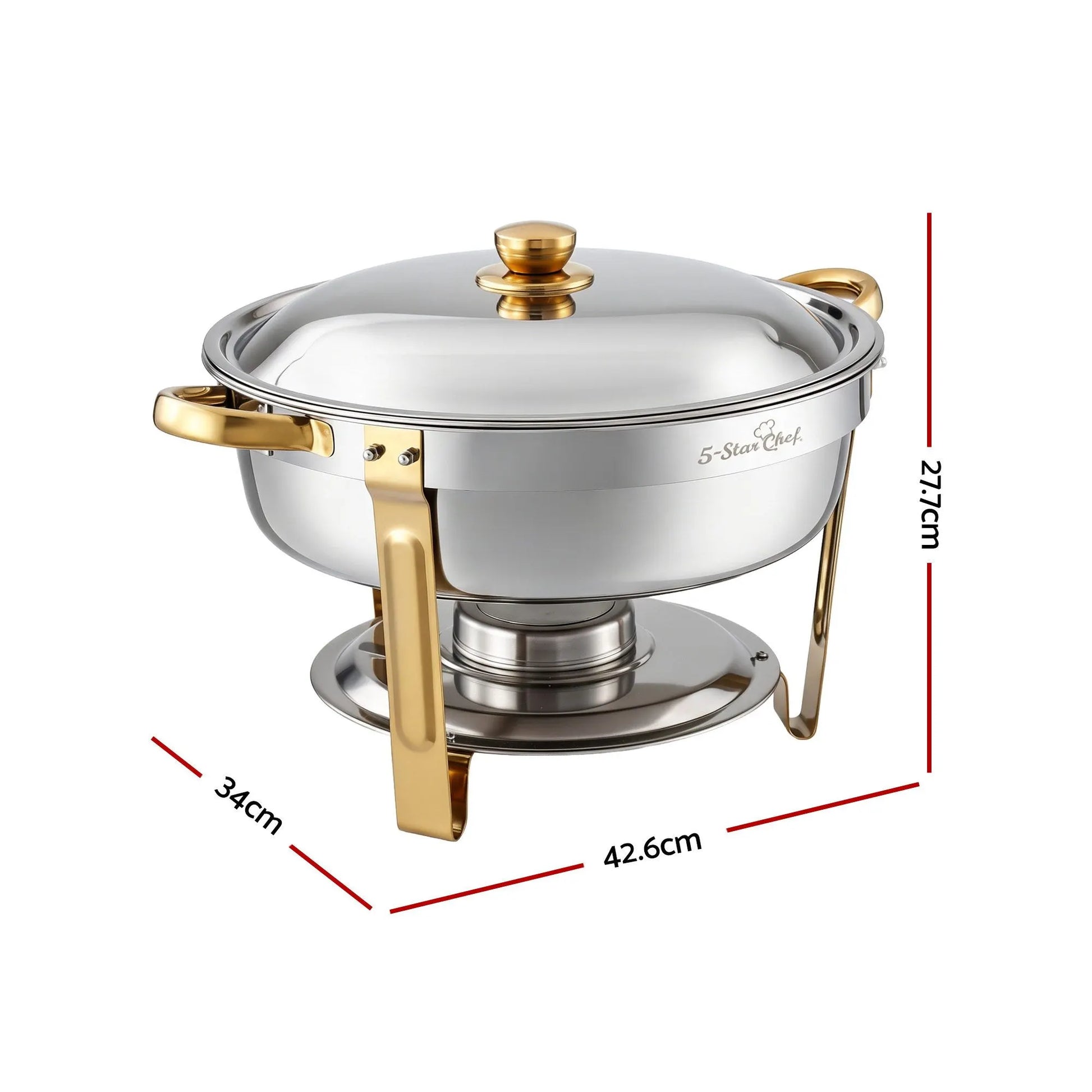 5-Star Chef 5L Chafing Dish Set 2-Pack, Food Warmer Catering Server Buffet - Image 2