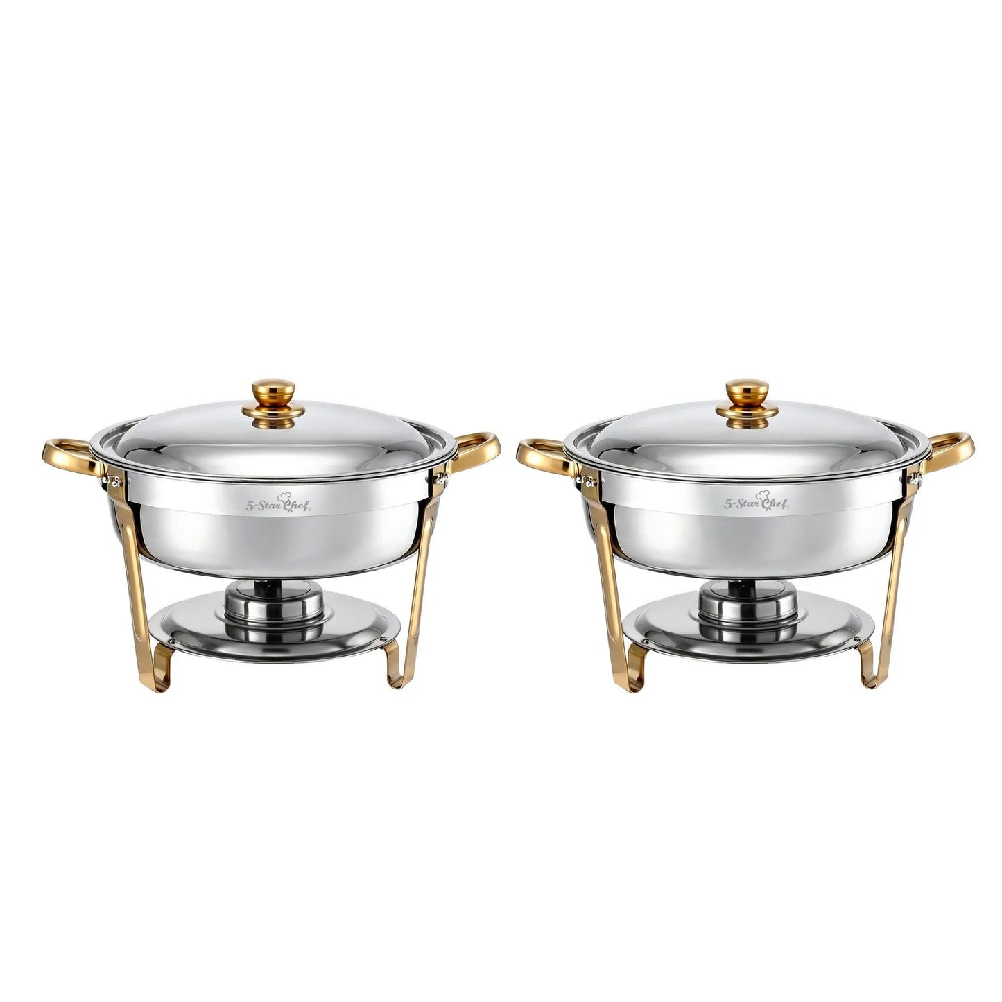 5-Star Chef 5L Chafing Dish Set 2-Pack, Food Warmer Catering Server Buffet - Image 3